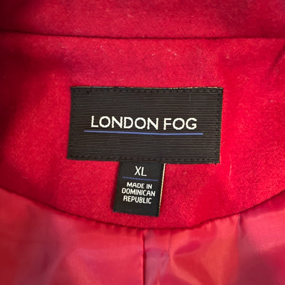 London Fog Red Wool Coat - Picture 3 of 4